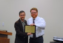 Clint Randles presents the award to Matthew Thibeault